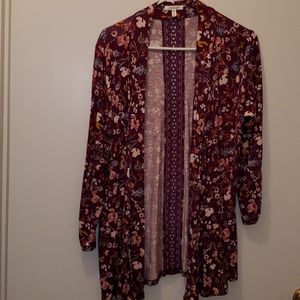 Floral cardigan with lace